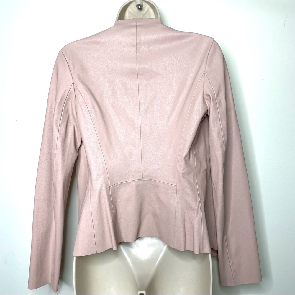 Zara Basic Drape Open Front Jacket Faux Leather S… - image 2